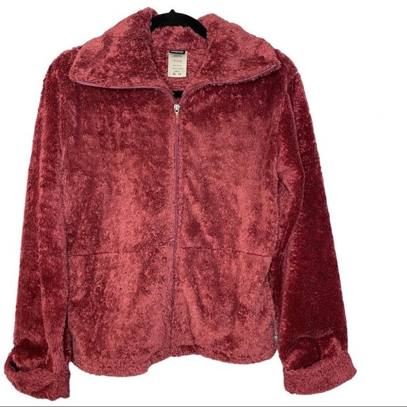 Patagonia Girls Fleece Full Zip Jacket Burgundy